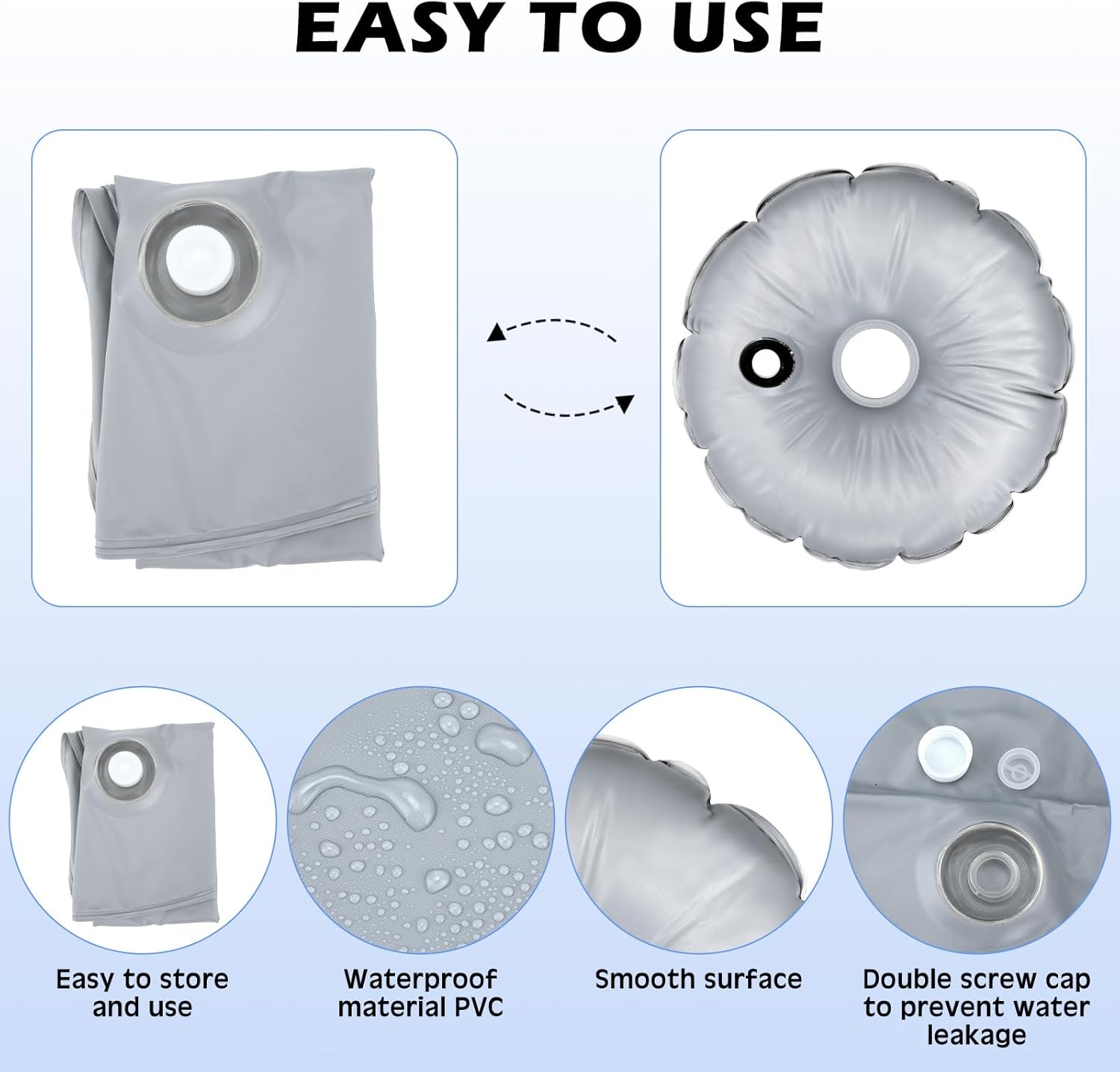 Blulu 2 Sets Feather Flag Base Foldable Flag Stand Base with Water Bag Cross Metal Pole Stand Fits with a 0.65'' Inner Diameter for Outdoor Business